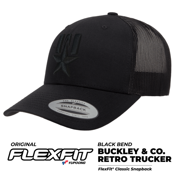 FLEXFIT® BLACK CLASSIC RETRO TRUCKER