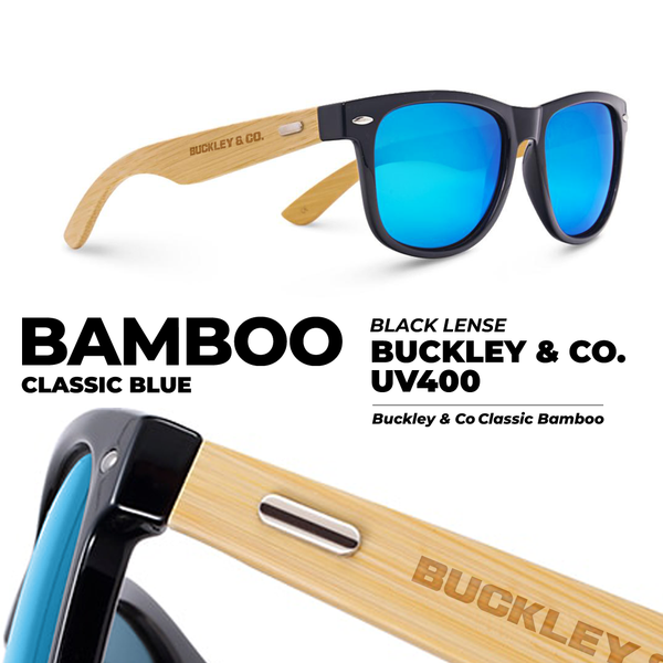 BAMBOO CLASSIC SUNGLASSES UV400 BLUE LENSE